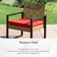 thumbnail image 5 of Alpha Joy 4 Piece Wicker Outdoor Patio Conversation Set, Brown & Red, 5 of 11