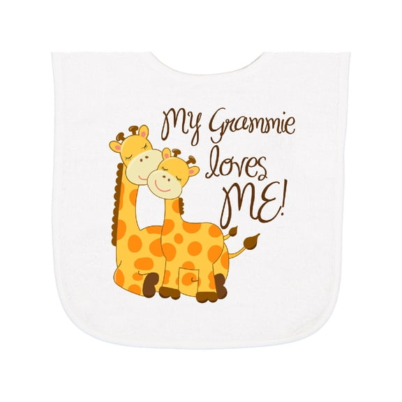 Inktastic My Grammie Loves Me Baby Terry Cloth Bib