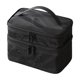 thumbnail image 1 of Bolsa de cosméticos de doble capa, fácil clasificación, bolsa de cosméticos de malla de gran capacidad con asa resistente para viajes, doble capa, color negro, 1 of 8