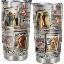Personalized Dog Frame Tumbler Custom Name & Photos Insulated cups Travel Coffee Mug with Lids Stainless Steel 20 oz Gifts for Dogs Lovers Women Father's Day