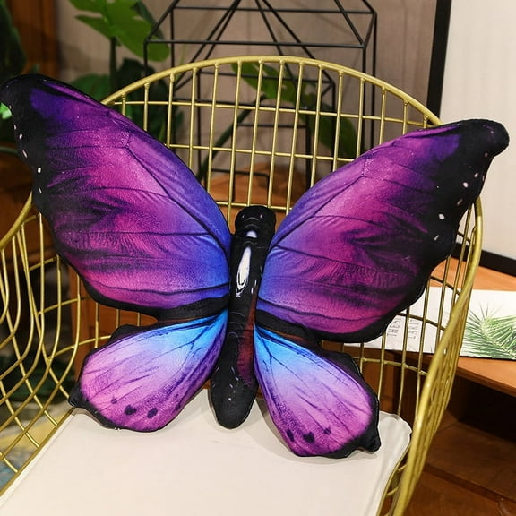 Cute Pillow Plush Butterfly Stuffed Animal Stuff Butterfly Plush Pillow Toys Gift for Home Decor­，Purple