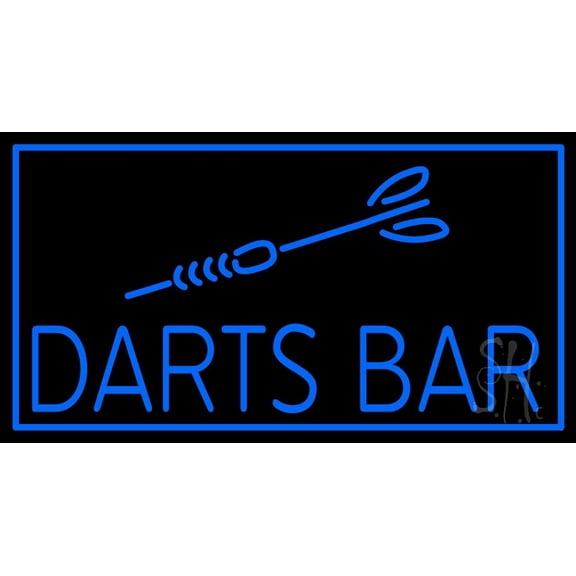 Dart Bar LED Neon Sign 13 x 24 - inches, Clear Edge Cut Acrylic Backing, with Dimmer - Bright and Premium built indoor LED Neon Sign for Bar decor.
