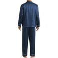 thumbnail image 3 of INSPIRE CHIC Satin Pajamas Set for Men's 2 Pieces Homewear Long Sleeve Nightshirt Casual Loungwear, 3 of 6