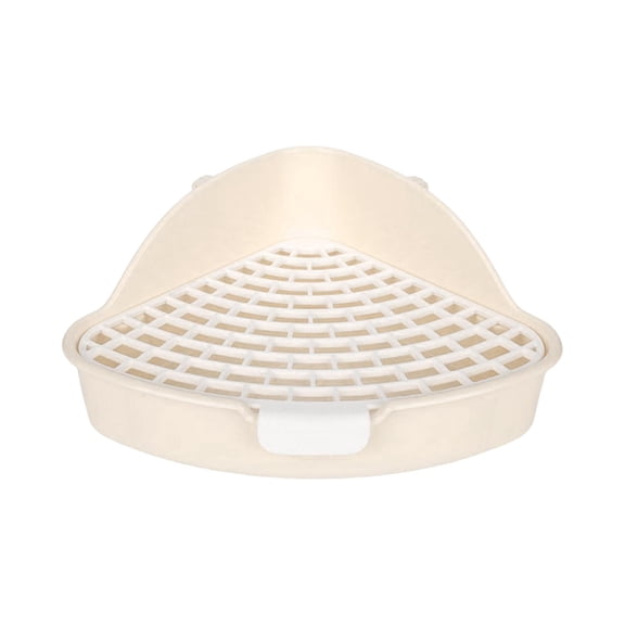 Fzaqwen Medium Pet Pan Bedding Box Triangle Bunny Toilet Box for Bunny Ferret Chinchilla Beige