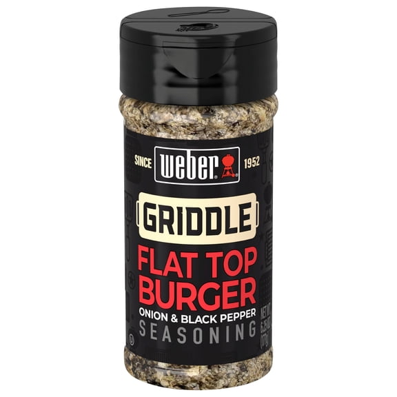 Weber Griddle Flat Top Burger, Onion and Pepper Seasoning Blend, 6.25 oz Bottle