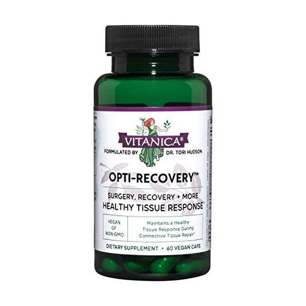 Vitanica Opti-Recovery, Pre and Post Surgery, Injury and Wound Healing Support, Tummy Tuck, BBL, Scar, C Section, Shoulder, Hysterectomy, Breast and Liposuction Surgery Support, Vegan, 60 Capsules