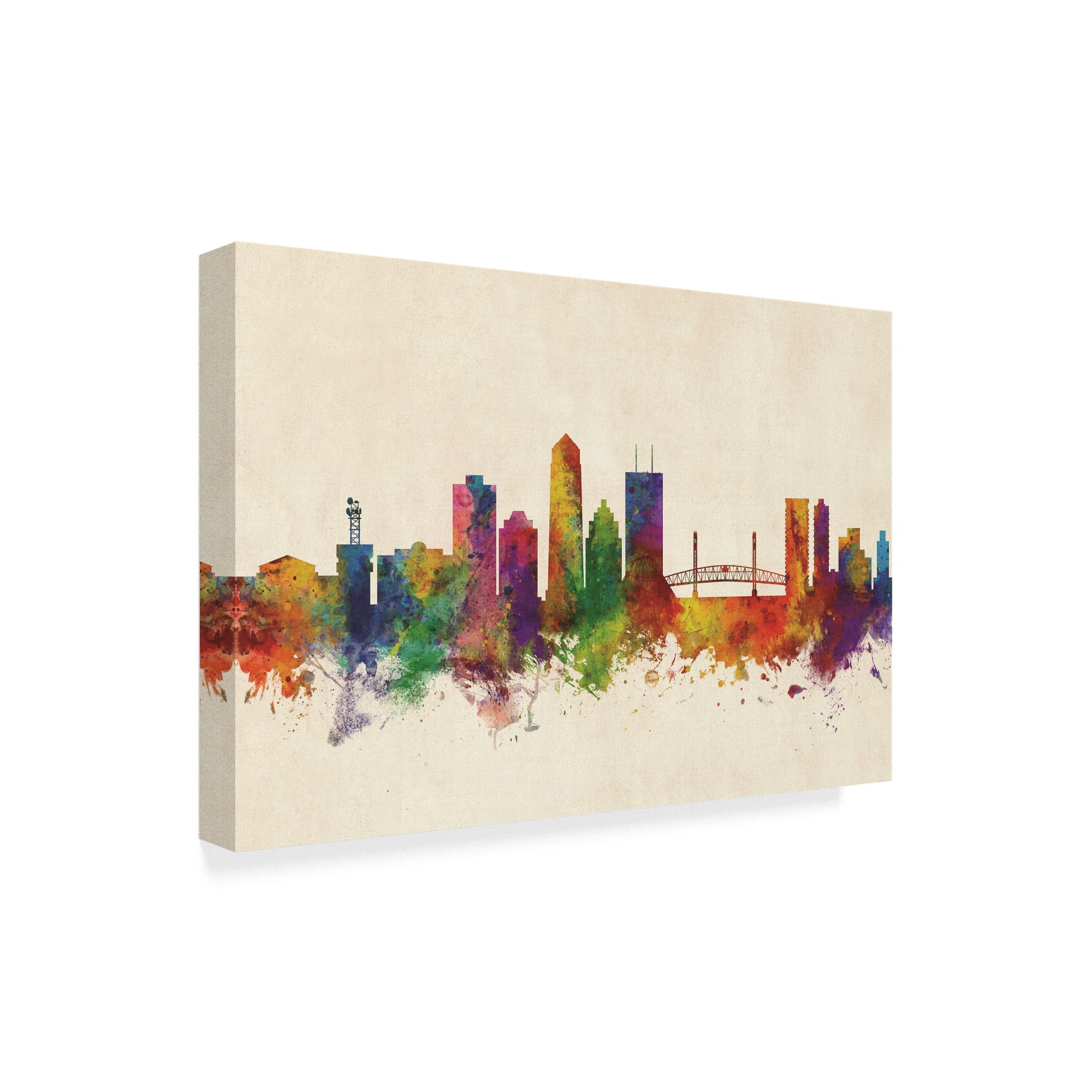 Trademark Fine Art 'Jacksonville Florida Skyline Color' Canvas Art by Michael Tompsett
