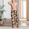 thumbnail image 2 of Rateoe Rose Flowers Pattern Men’s Ultra-Soft Comfy Pajama Lounge Pants Sleepwear,Comfortable Lounge Wear,lightweight Pajamas, Casual Home Wear-Medium, 2 of 6