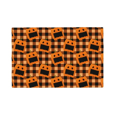 

Table Placemats Set of 6 - fun halloween pumpkin funny 12x18 In Faux Linen Double Heat Resistant Place Mats Cloth Indoor/Outdoor Placemats Washable Table Mats for Dining Kitchen Party
