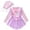 Purple, variant on LRen 2t Swimsuit Girl Long Sleeve Swimsuits Two Piece Rash Guard Bathing Suit Upf 50 Sun Protection Loose Crewneck Beachwear Girls Bathing Suit Kids Swimwear
