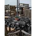 thumbnail image 2 of Outdoor Tablecloth with Umbrella Hole for Patio/Picnic/Party/Camping, Coastal Nautical Waterproof Table Cloth Round Cover Washable, Summer Ocean Beach Sea Corals Black (Dia 54"), 2 of 8