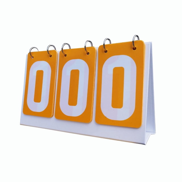 maskred Flip Scoreboard Portable Table Score Badminton for Volleyball Soccer grey yellow 27x16cm