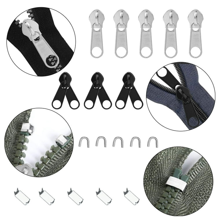 85pcs Zipper Repair Kit, EEEkit Zipper Replacement Kit with Sliders,  Stoppers, Install Plier