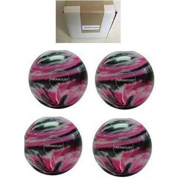 BuyBocceBalls New Listing - Pack of 4 EPCO Candlepin Bowling Balls - Marbleized - Magenta, Black & White (4 1/2 inch- 2lbs. 6oz.)