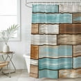 thumbnail image 6 of Blue Brown Vintage Shower Curtain Set - 48" x 72" Washable Bathtub Curtain with 12 Hooks, Retro Farmhouse Elegant Pastoral Waterproof Fabric Stall Shower Curtains for Bathroom/Bathtub Décor, 6 of 6