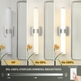 thumbnail image 7 of KAISITE Modern Energy Efficient Integrated LED Brushed Nickel Wall Sconces with Shades, 7 of 7