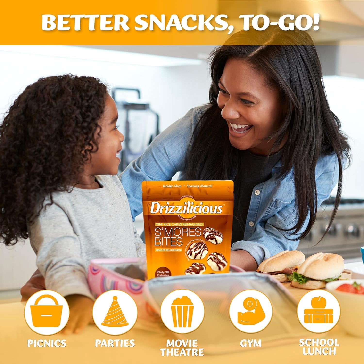Drizzilicious Mini Rice Cakes Variety Pack, Assorted Rice Cake Snacks, Rice Crisps 6-Pack