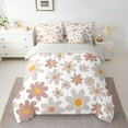 thumbnail image 2 of Manfei Teens Kawaii Floral Bedding Comforter Set 7 Pieces, Grey Groovy Daisy Flower Full Bedding Set, Cute Princess Cartoon Reversible Fitted Sheet Flat Sheet, Luxury Bedroom Decor, 2 of 7