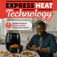 thumbnail image 6 of 4 Quart Digital Air Fryer with 12 One-Touch Presets Roast Bake Broil Dehydrate Reheat Compact Black, 6 of 6