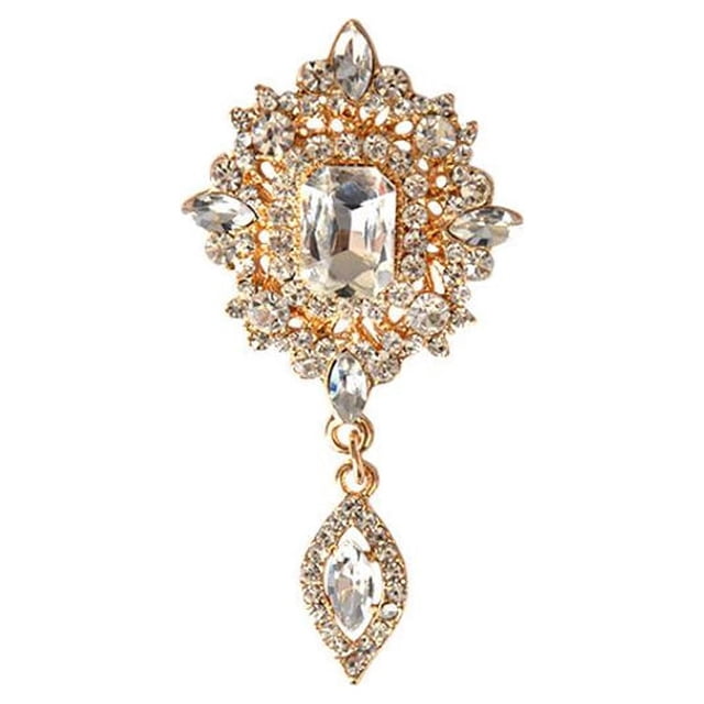 Broche Geométrico Sonducket para Mujer Aleación de Cristal Blanco