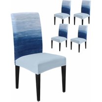 Dining Chair Covers Set of 8,Vintage Light Brown Ombre Universal Stretch Kitchen Seat Covers Parsons Chair Protector Slipcover for Home Restaurant Party Decor,Farmhouse Gradient Pattern