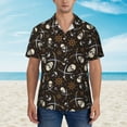 thumbnail image 4 of Goofa Pirate Skulls Hawaiian Shirt for Men, Unisex Summer Beach Casual Short Sleeve Button Down Shirts,Aloha Tropical Floral print shirt-XX-Large, 4 of 9