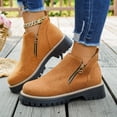 thumbnail image 2 of Ankle Boots for Women Chunky Platform Lug Sole Side Zipper Chelsea Booties Fall 42, 2 of 6