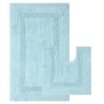 thumbnail image 3 of Fabstyles  Soft & Absorbent Reversible Cotton Bath Rug Set of 2 Blue, 3 of 5