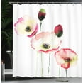 thumbnail image 4 of Ambesonne Floral Shower Curtain, Poppy Vintage Blossom, 69"Wx84"L, Pink Red, 4 of 5