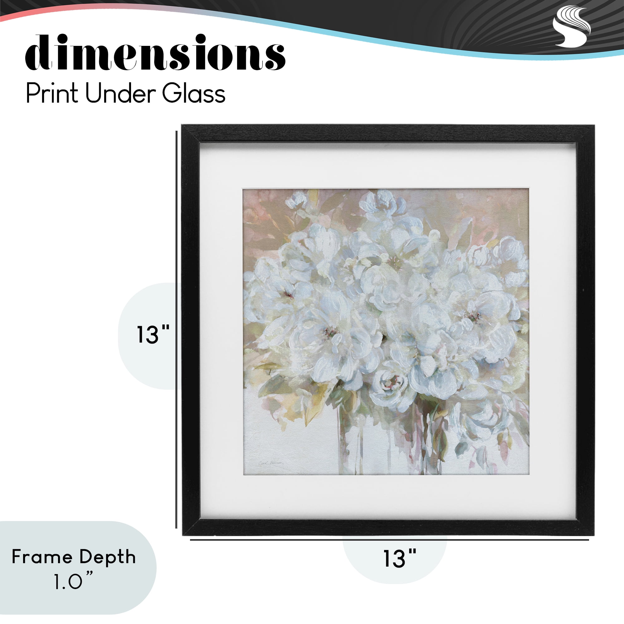 Stupell Industries Soft White Bouquet Serenity Black Framed Print Under Glass, design by Carol Robinson