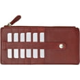 thumbnail image 2 of Cavelio Leather Thin Vertical Stacker Card Case Wallet with ID Window Burgundy, 2 of 3