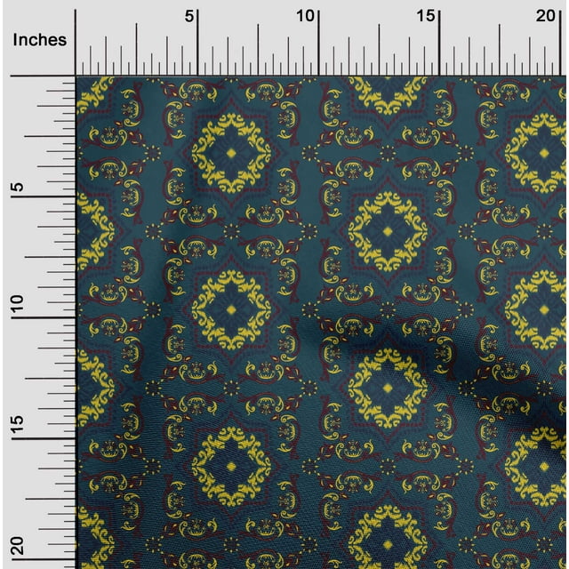oneOone Georgette Viscose Fabric Floral Ikat Printed Craft Fabric BTY 42 Inch Wide