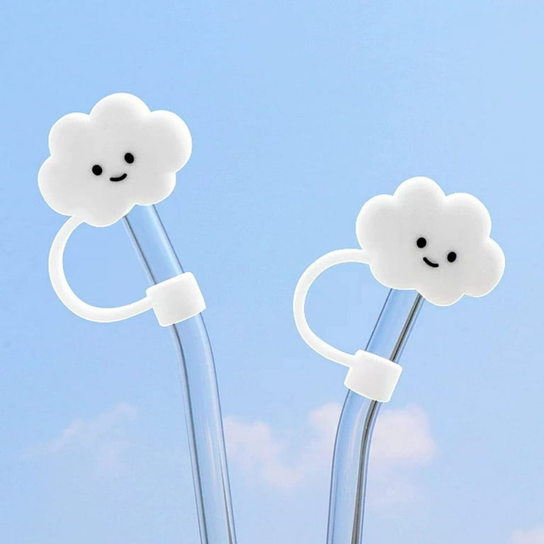 4 Pcs Straw Covers Cap for Reusable Straws Cloud Straw Covers Shooting Star  Straw Caps Covers Silicone Straw Plugs Reusable Cloud Shape Straw Toppers