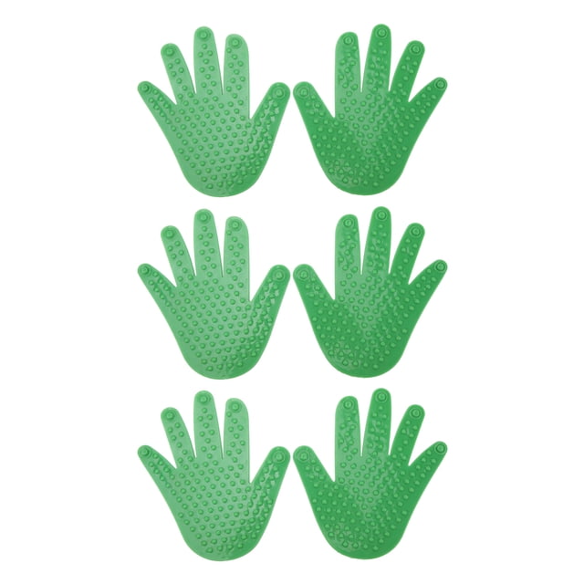 Juego de 3 pares para educación y deportes preescolares, ideal para jardines de infancia, marcadores de piso con huellas de manos de PVC antideslizantes de color verde