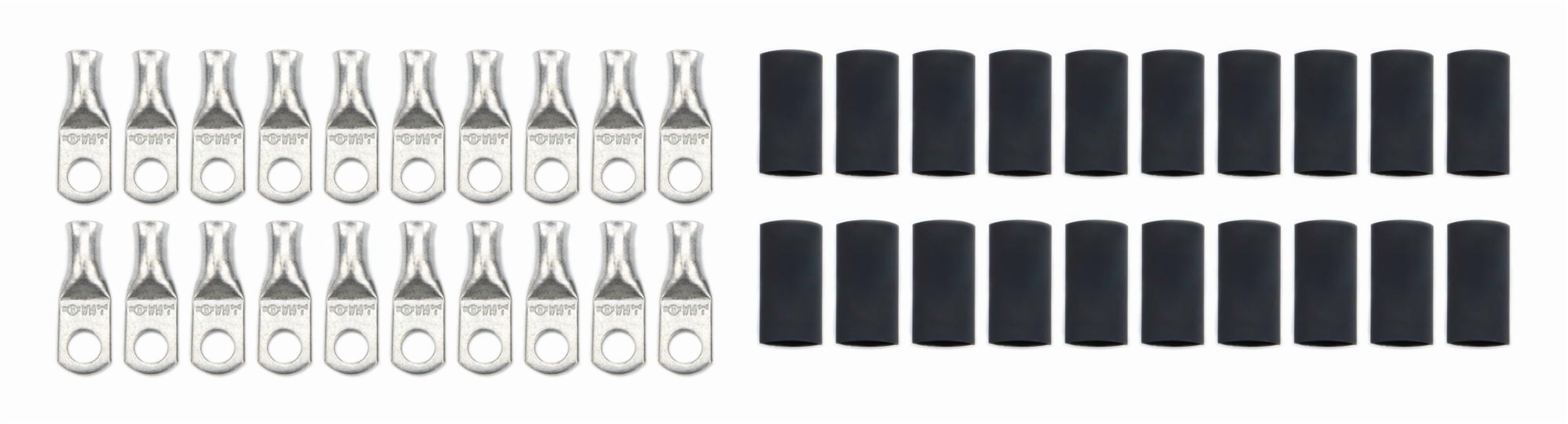 Quickcar Racing Products Ring Terminal 1/4in 8 Ga w/Heat Shrink 20pk