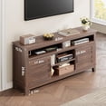 thumbnail image 3 of Qinaqin Marrón Moderno 65-Inch TV Soporte Semi-Open cm de Profundidadouble Puerta Gabinete con Ajustable Shelves y 8 Almacenamiento Compartments para Living Sala Dormitorio, 3 of 7