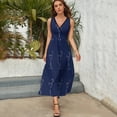 thumbnail image 3 of Martini Cocktail Glass Dress Summer Street Style Bohemia Long Dresses Female Sleeveless Printed Maxi Dress, 3 of 9