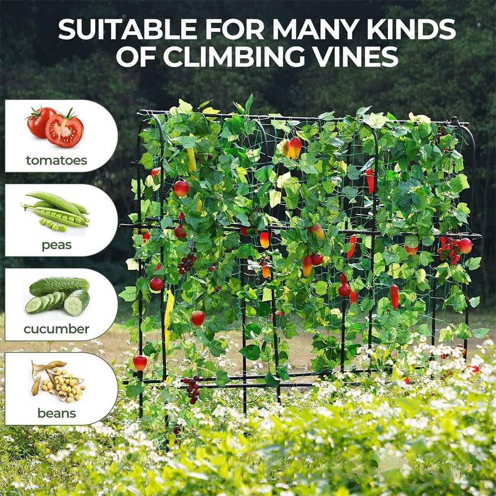 golytefs Garden Cucumber Trellis Large Metal Trellis Detachable Climbing Arch Plants Support Outdoor U-frame Trellis for Vegetable Beans Fruit Grow Trellises