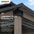 thumbnail image 3 of Sunjoy 8ft. x 12 ft. Wooden Cedar Framed Grill Gazebo with  DC Solar Power - Black, 3 of 21