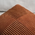 thumbnail image 4 of Fancy Homi Set of 1 Rust Boho Long Lumbar Body Decorative Throw Pillow Cover 14x36 inch for Bed Couch Bedroom Bench, Soft Patchwork Corduroy Textured Pillow Case, Rustic Farmhouse Room Decor, 4 of 7