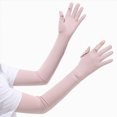 thumbnail image 2 of CAUYDY UV Long Sun Gloves Women's Sunblock Driving Gloves Non Slip Full Finger Arm Sun Protective for Outdoor Sports(L101-Pink,One Size), 2 of 5