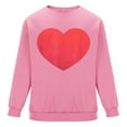 thumbnail image 4 of 2025 Men's Cute Heart Print Pullover Tops Fleece Sweatshirts Trendy Valentines Day Shirts Comfy Long Sleeve Casual Crewneck Sweatshirt(Pink,XXL), 4 of 6