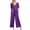 Purple, variant on Aayomet Womens Jumpsuits Casual Short Sleeve Straps Wide Leg V Neck Pockets Zipper Jumpsuit (Gray, XXXXL)