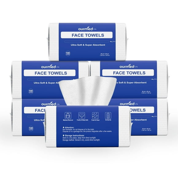 Toallas faciales Ourmed Life desechables, biodegradables, 600 unidades