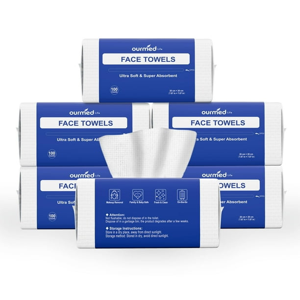 Toallas faciales Ourmed Life desechables, biodegradables, 600 unidades