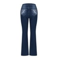 thumbnail image 6 of EaskTriop Women's Jeans Stretchy Flare Denim Pants High Waist Tummy Control Slim Fit with Flap Pocket Contrast Stitching Casual Work Pants, 6 of 6