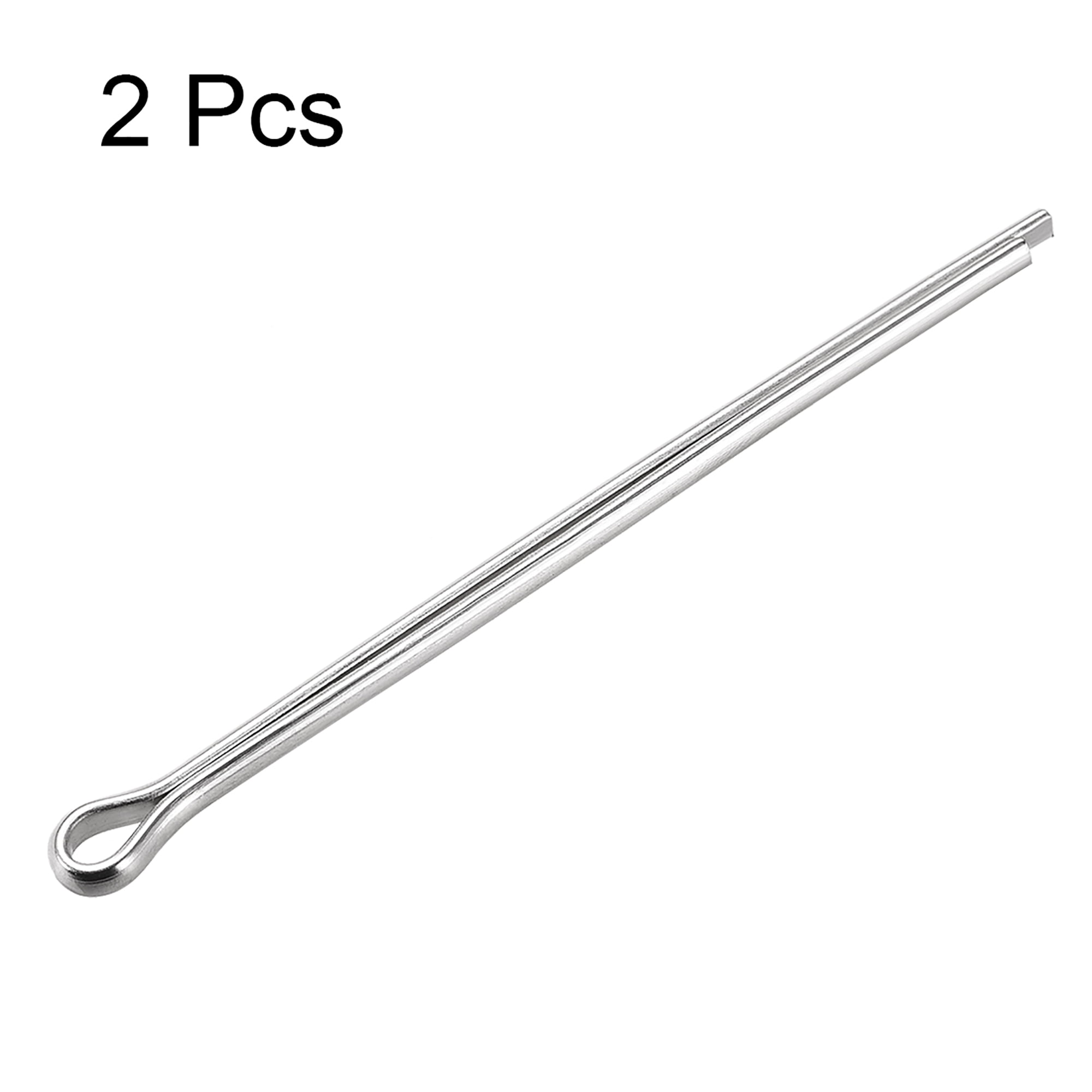 5mm x 100mm 304 Stainless Steel 2-Prongs Silver Tone 2Pcs Split Cotter Pin 
