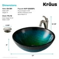 thumbnail image 6 of KRAUS 17-inch Green Glass Nature Series Bathroom Vessel Sink and Spot Free Arlo Faucet Combo Set with Pop-Up Drain, Stainless Brushed Nickel Finish, 6 of 9