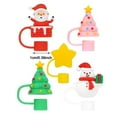 thumbnail image 3 of 5Pcs Christmas Straw Cover For Cup Silicone Straw Topper Compatible With 40 Oz Tumbler Reusable Straw Cover Cap For 10Mm Cup Accessories Straw Cap Diameter 1Cm/0.39Inch Glass&Bottle Home Decor, 3 of 7