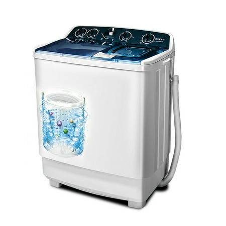21 LBS Semi-Automatic Mini Washing Machine Compact Twin Tub Spinner